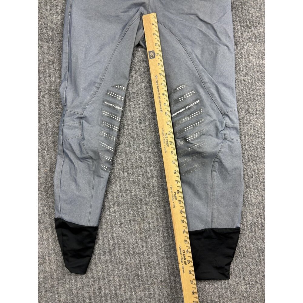 Animo Pants Womens Medium Gray Riding Breeches Silicone Knee Grip Made Italy - Picture 5 of 9
